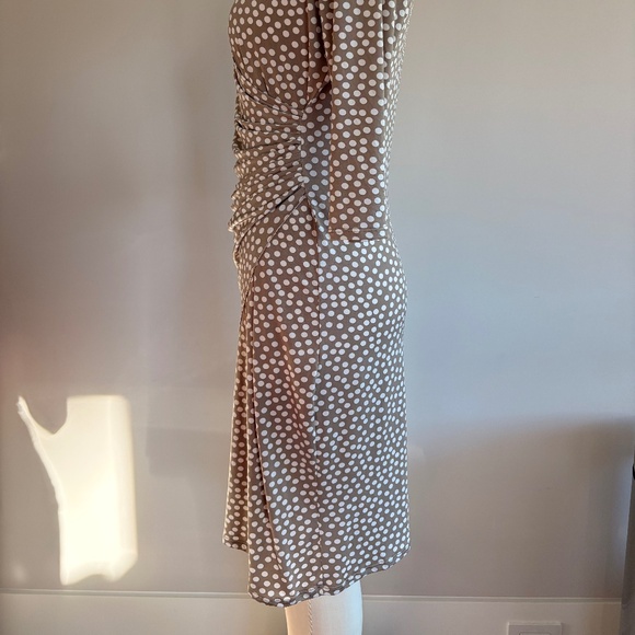 Mare Blu St Tropez, Beige/Grey White Polka Dot Dress - Picture 4 of 6